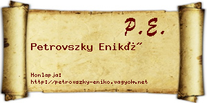 Petrovszky Enikő névjegykártya