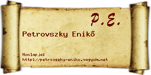 Petrovszky Enikő névjegykártya