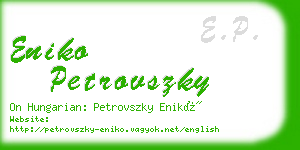 eniko petrovszky business card